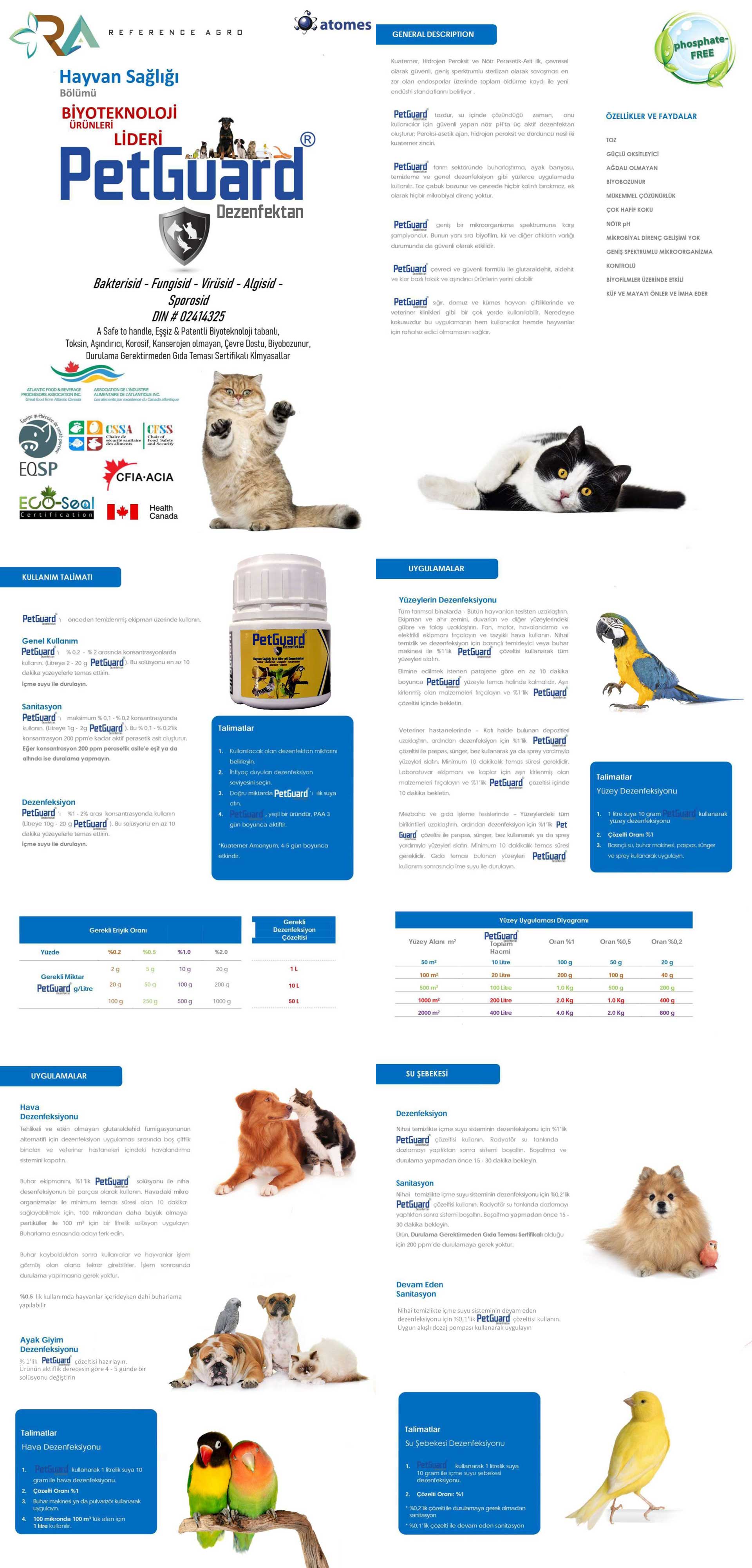 Pet Sektörü Pet Guard Dezenfektan